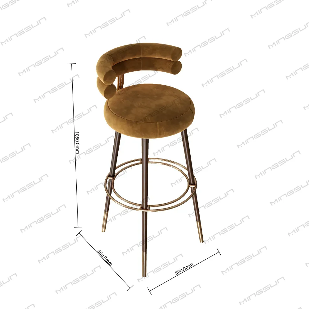 كرسي بار فندقي بأبعاد 1050 مم مع مسند ظهر منحني مريح - مينغسون كرسي بار فندقي بأبعاد 1050 مم مع مسند ظهر منحني مريح - مينغسون