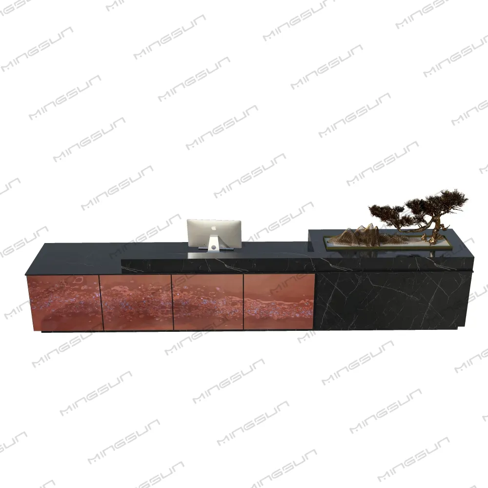 durable marble office front desk with built in computer station - MINGSUN durable marble office front desk with built in computer station - MINGSUN