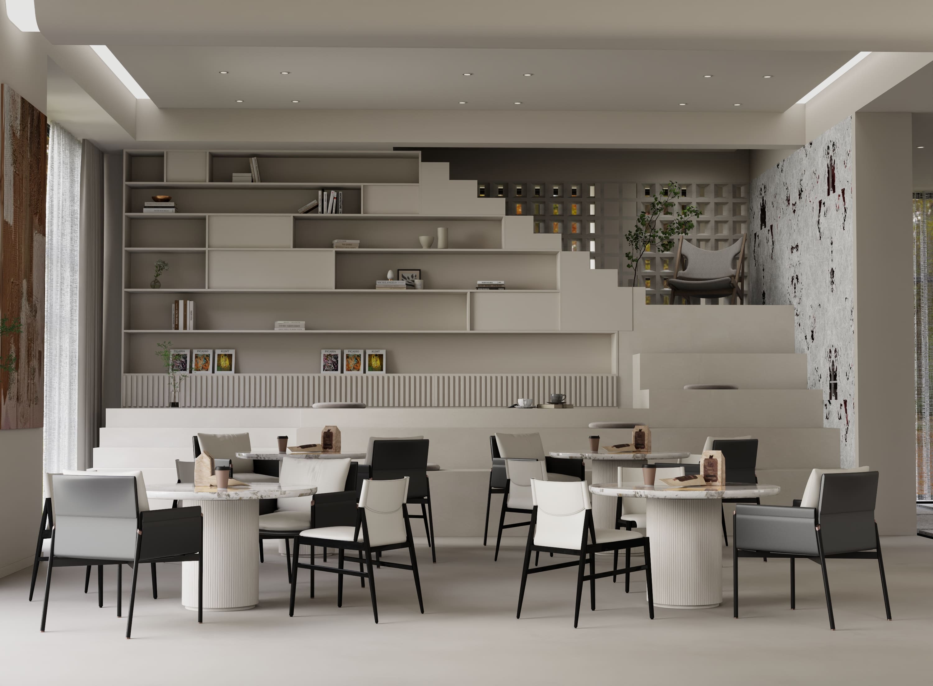 Modern Hotel Coffee Bar Furniture Set – Custom Designed Bar Counter, Marble Tables & Seating – Factory Direct from Guangzhou (11) - MINGSUN