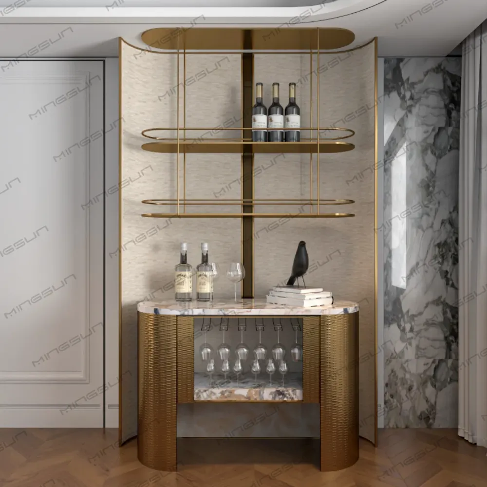 elegant-hotel-room-service-station-with-wine-glass-rack-and-ambient-lighting - MINGSUN