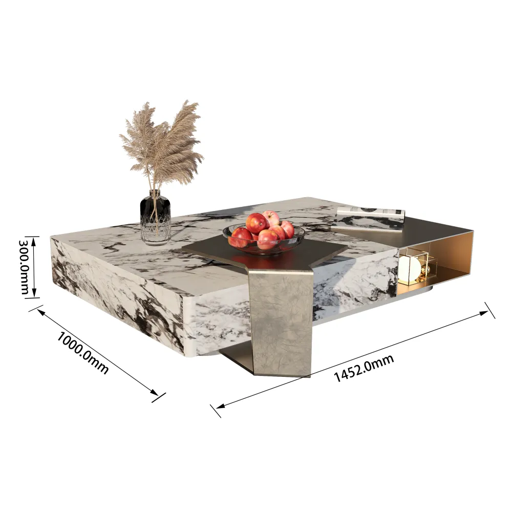 exclusive-marble-coffee-table-dimensions-1452mm-x-1000mm-x-300mm-hotel-suite-center-table - MINGSUN