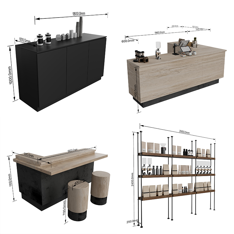 Modern Coffee Bar Counter & Display Shelving – Custom Designed Café Furniture for Hotels & Boutique Cafés
