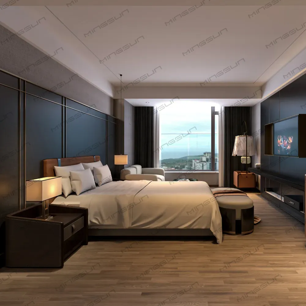 five-star-hotel-master-bedroom-full-view-bed-end-ottoman-bench-dark-modern-interior-design-suite-furniture-collection-project-ready - MINGSUN five-star-hotel-master-bedroom-full-view-bed-end-ottoman-bench-dark-modern-interior-design-suite-furniture-collection-project-ready - MINGSUN