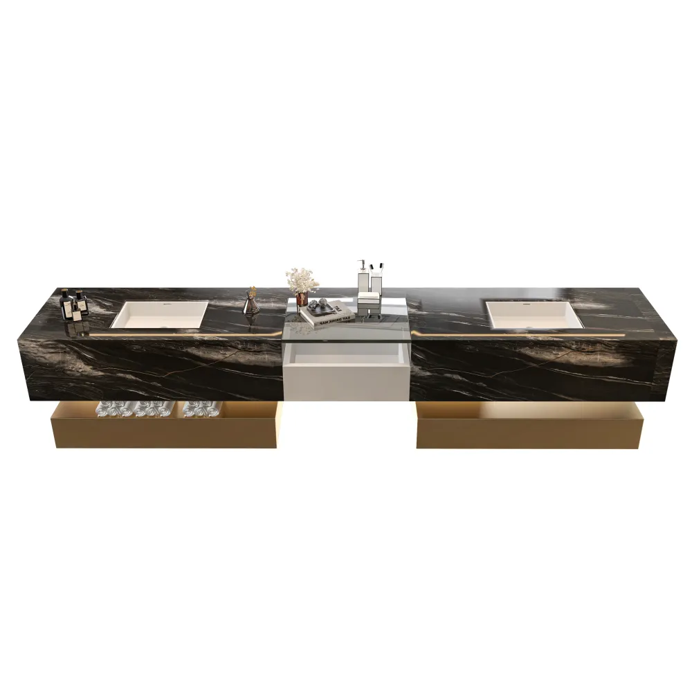 high-end-apartment-hotel-bathroom-vanity-top-view-polished-natural-stone-large-storage - MINGSUN