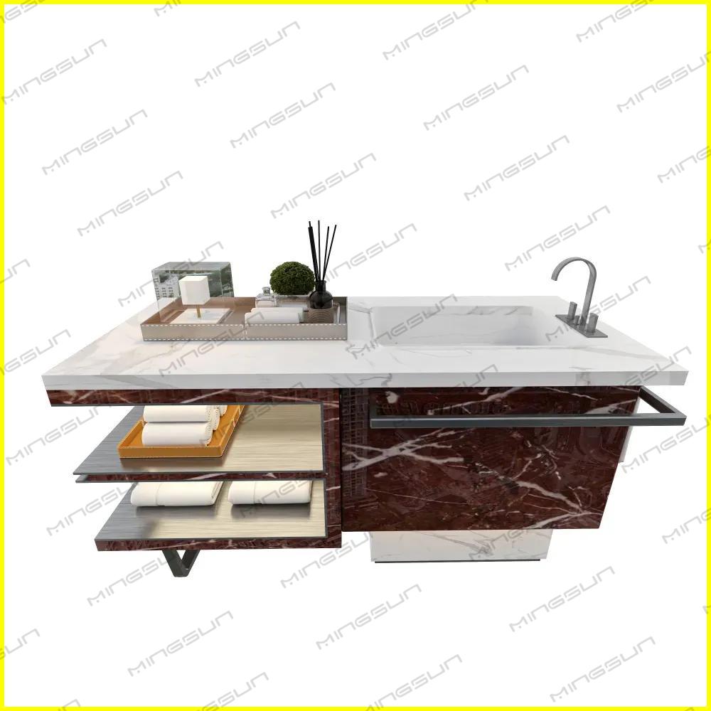 high-end-commercial-bathroom-sink-vanity-integrated-washbasin-marble-storage-cabinet-minimalist-design-project-view - MINGSUN
