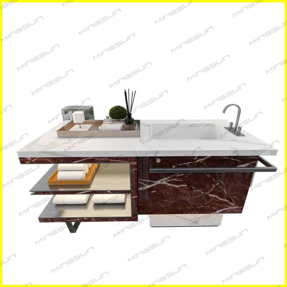 high-end-commercial-bathroom-sink-vanity-integrated-washbasin-marble-storage-cabinet-minimalist-design-project-view - MINGSUN