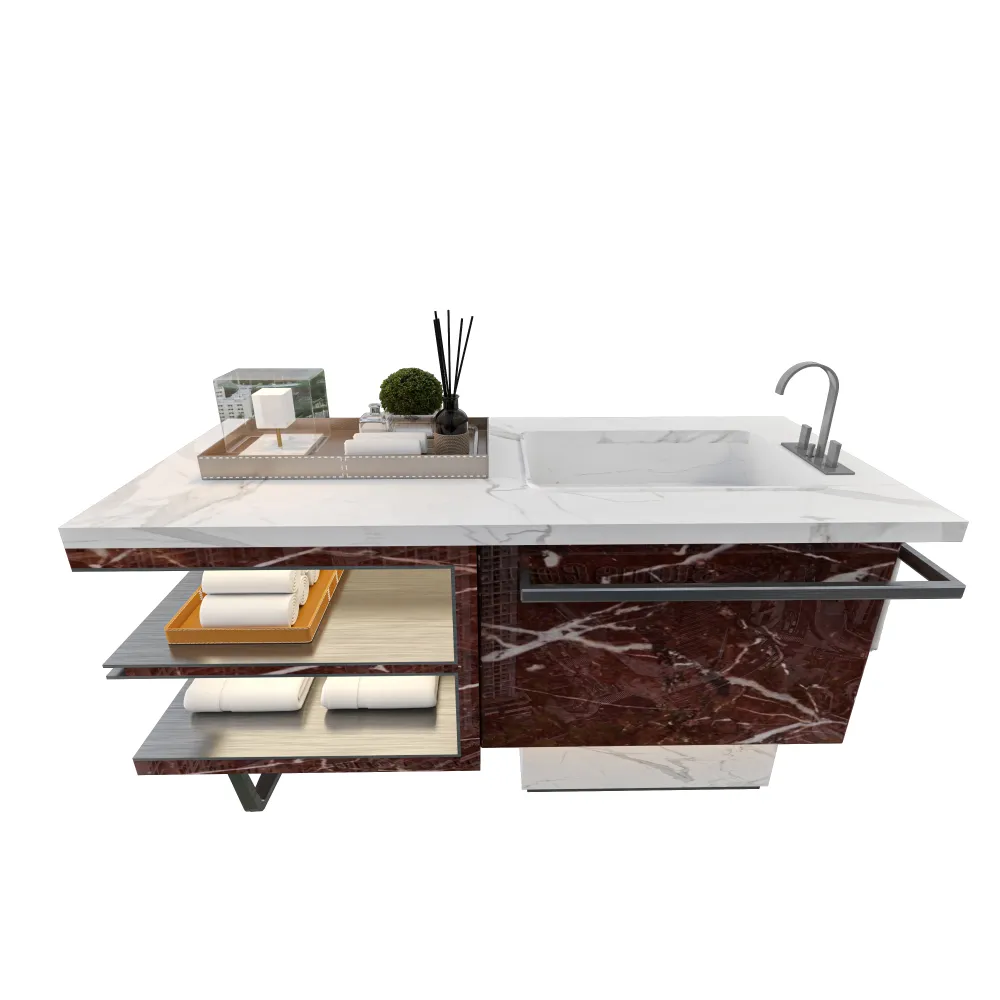 high-end-commercial-bathroom-sink-vanity-integrated-washbasin-marble-storage-cabinet-minimalist-design-project-view - MINGSUN