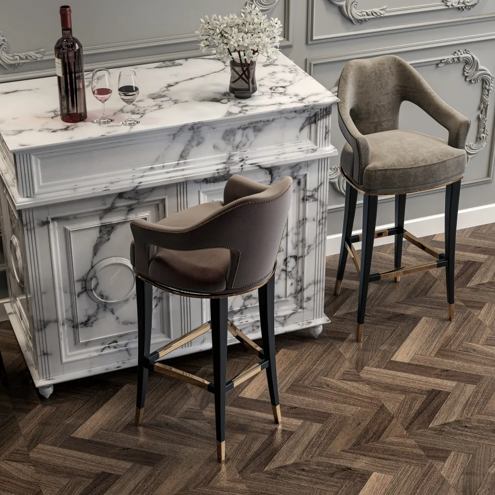 high-end-hotel-bar-furniture-set-marble-counter-seating - MINGSUN