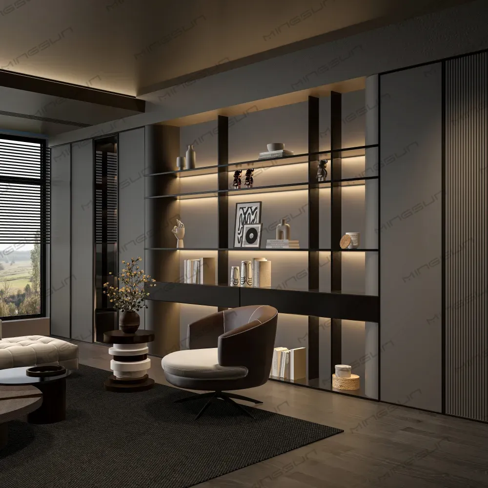 high-end-hotel-living-room-with-integrated-wall-unit-and-comfortable-seating-design - MINGSUN high-end-hotel-living-room-with-integrated-wall-unit-and-comfortable-seating-design - MINGSUN