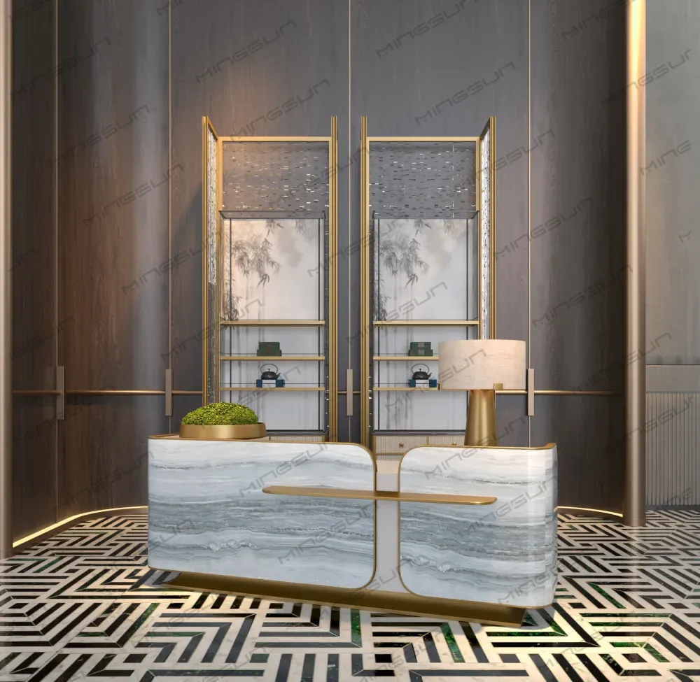 high-end-hotel-lobby-reception-area-with-art-deco-wall-panels-and-patterned-flooring - MINGSUN