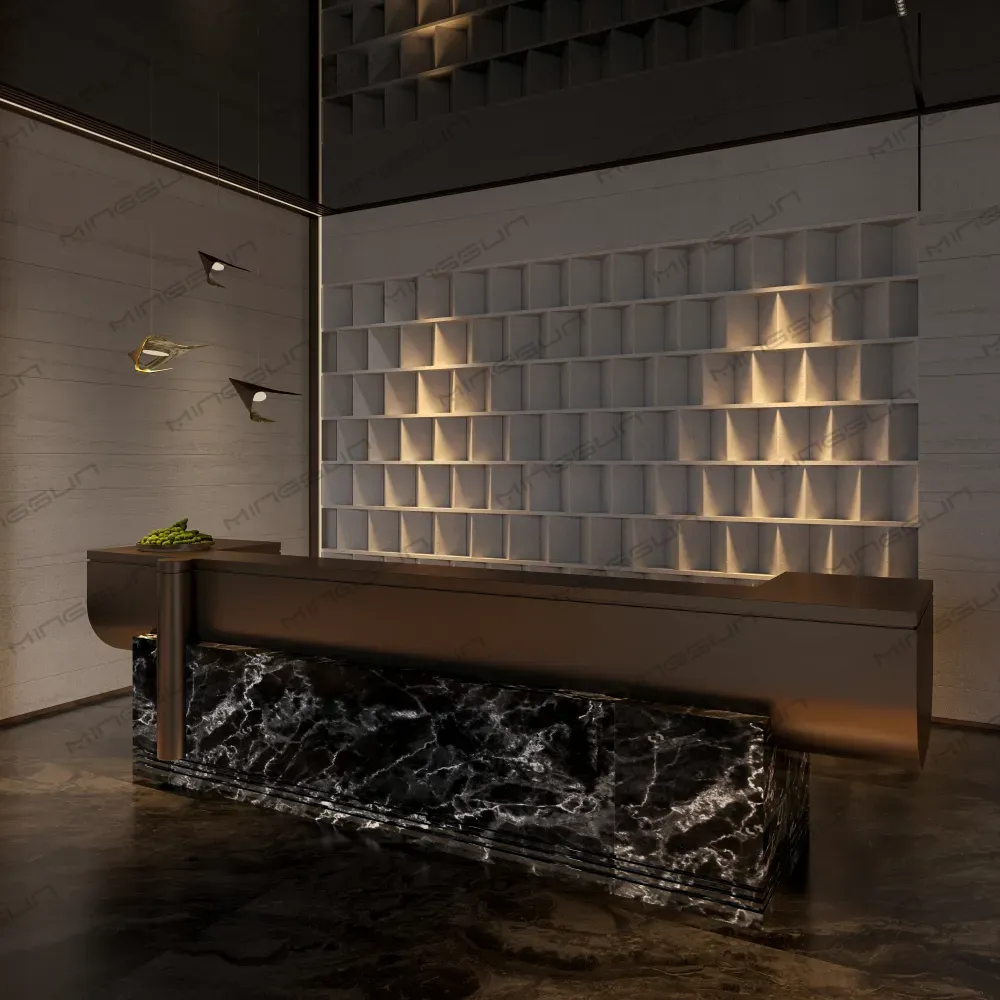 high-end-hotel-lobby-reception-desk-textured-wall-detail-lighting-feature-focus - MINGSUN high-end-hotel-lobby-reception-desk-textured-wall-detail-lighting-feature-focus - MINGSUN