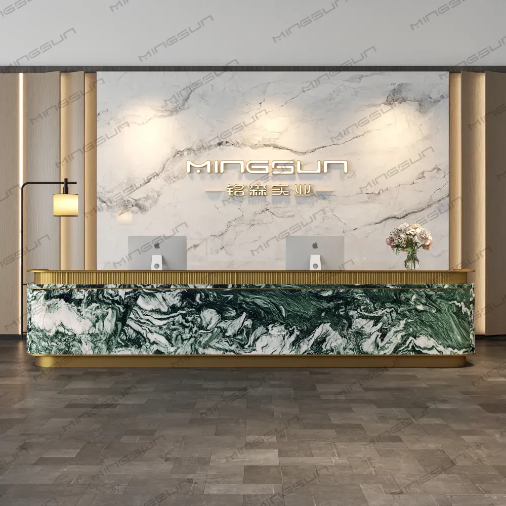 high-end-hotel-lobby-with-modern-reception-counter-and-ambient-lighting-for-welcoming-atmosphere - MINGSUN high-end-hotel-lobby-with-modern-reception-counter-and-ambient-lighting-for-welcoming-atmosphere - MINGSUN