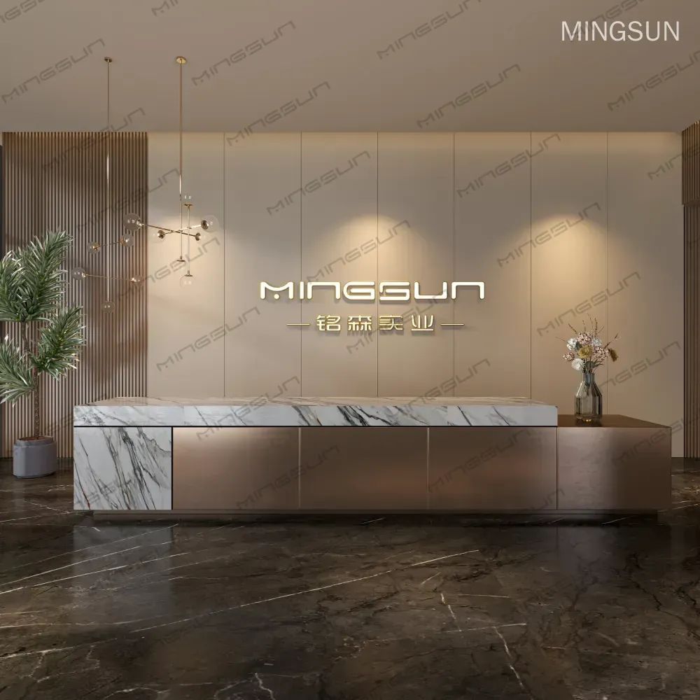 high-end-hotel-lobby-with-modern-reception-counter-and-ambient-lighting-for-welcoming-atmosphere - MINGSUN