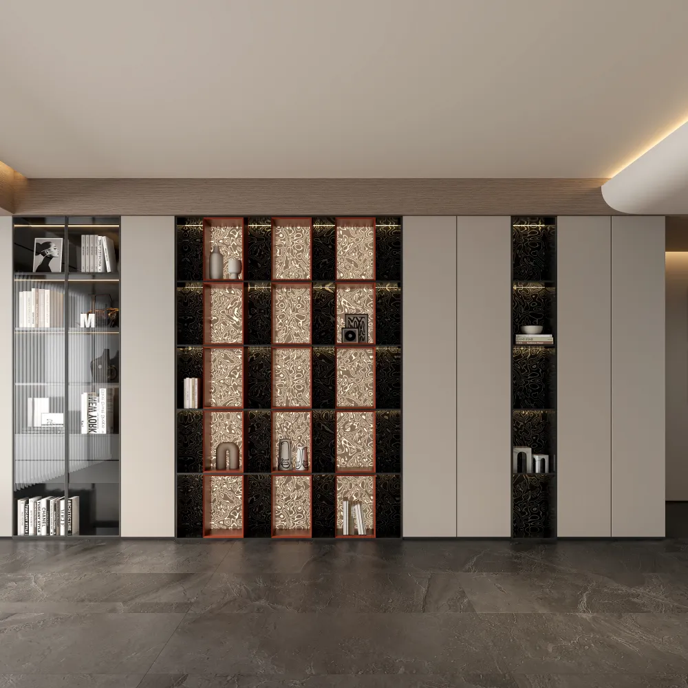 high-end-hotel-storage-wall-with-open-display-shelves-and-closed-cabinets-for-organized-aesthetic - MINGSUN