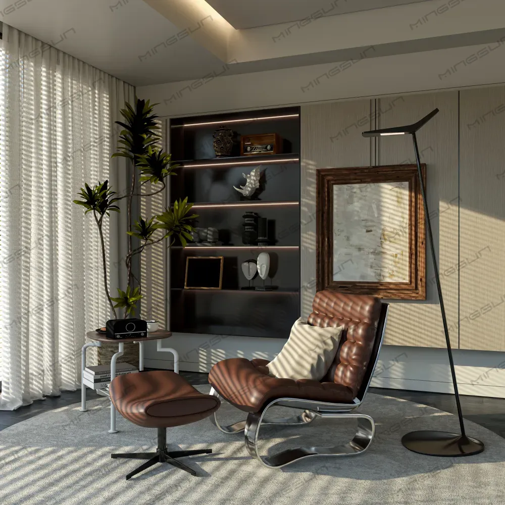 high-end-leather-armchair-and-footstool-for-apartment-hotel-guest-room - MINGSUN high-end-leather-armchair-and-footstool-for-apartment-hotel-guest-room - MINGSUN