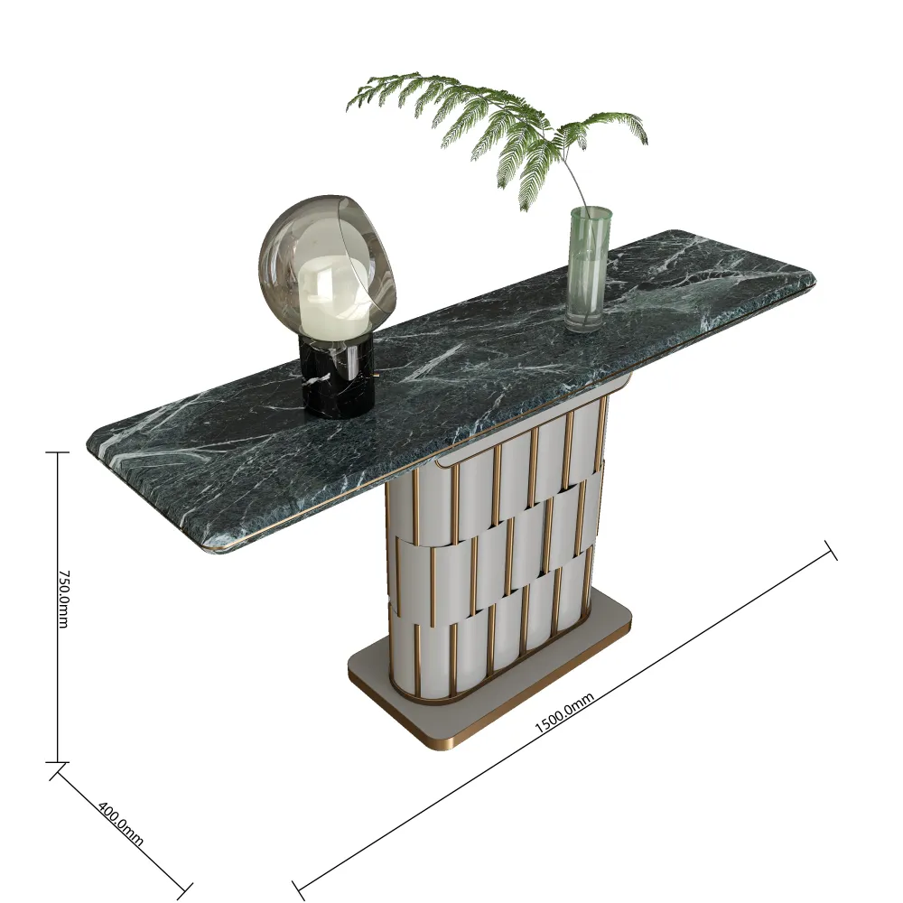 high end stone top console table with 1500mm length for serviced apartment projects - MINGSUN