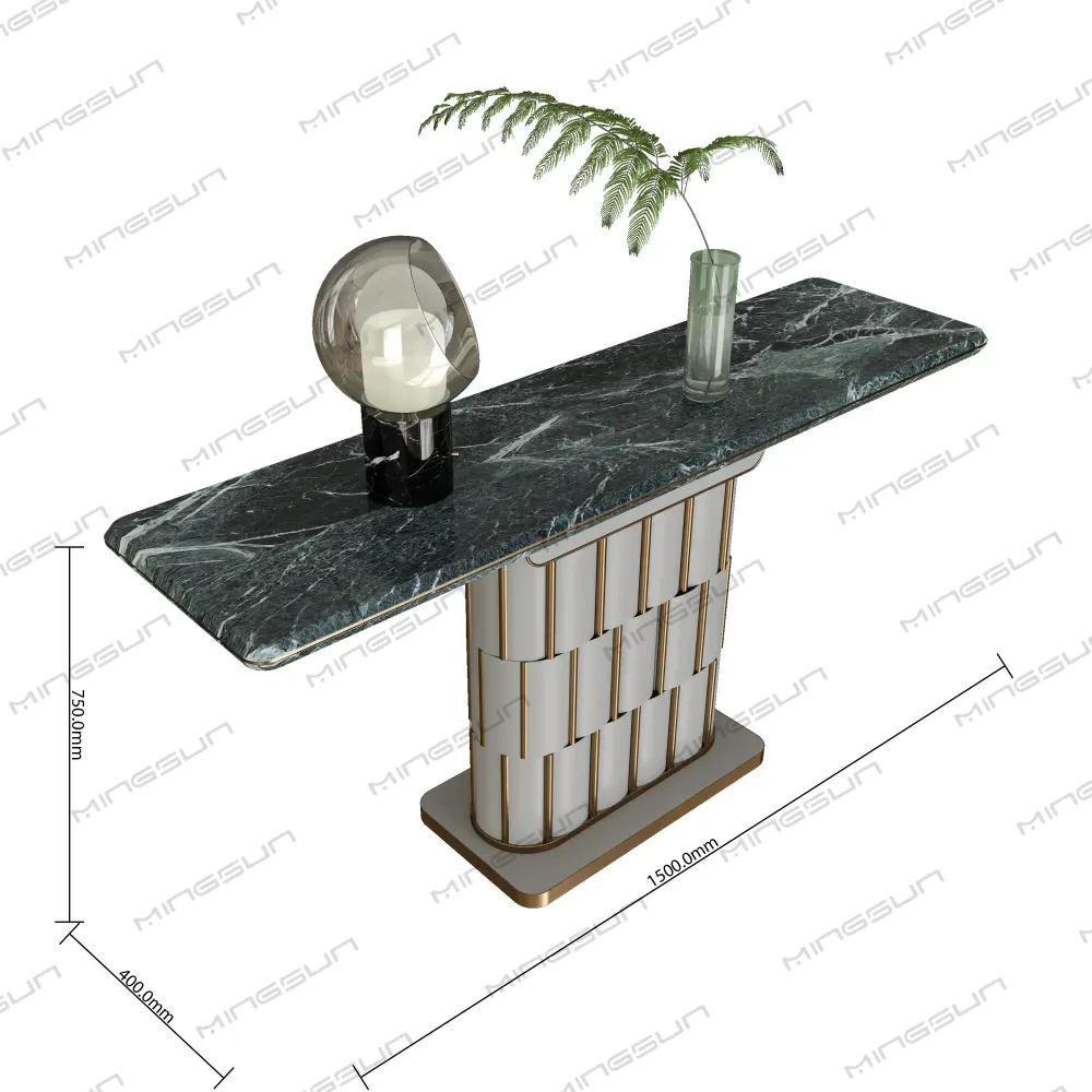 high end stone top console table with 1500mm length for serviced apartment projects - MINGSUN high end stone top console table with 1500mm length for serviced apartment projects - MINGSUN