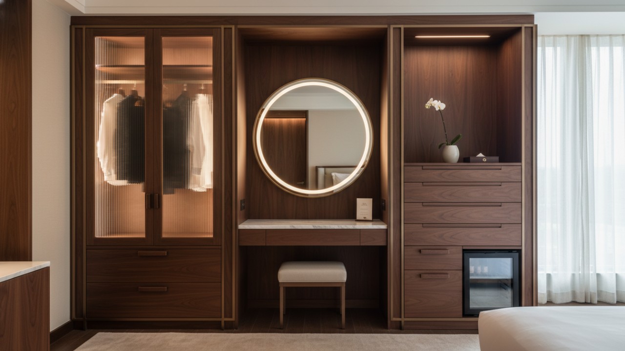hotel custom wardrobe dresser cabinet design