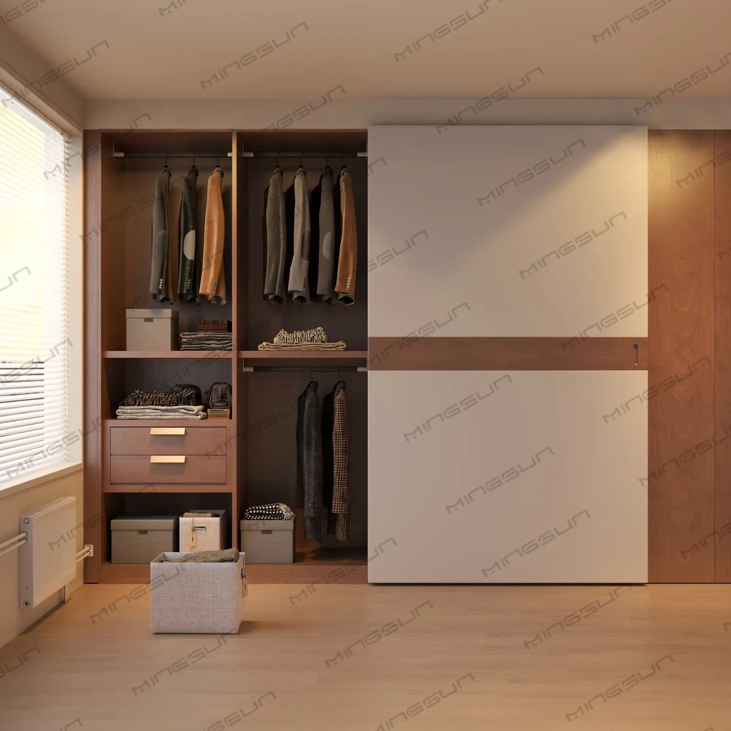 hotel-room-wardrobe-in-context-with-natural-light-and-flooring-match - MINGSUN