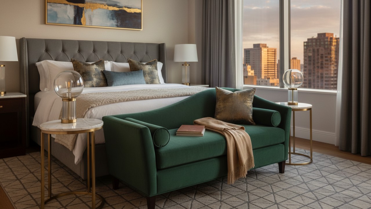 hotel style end of bed seating