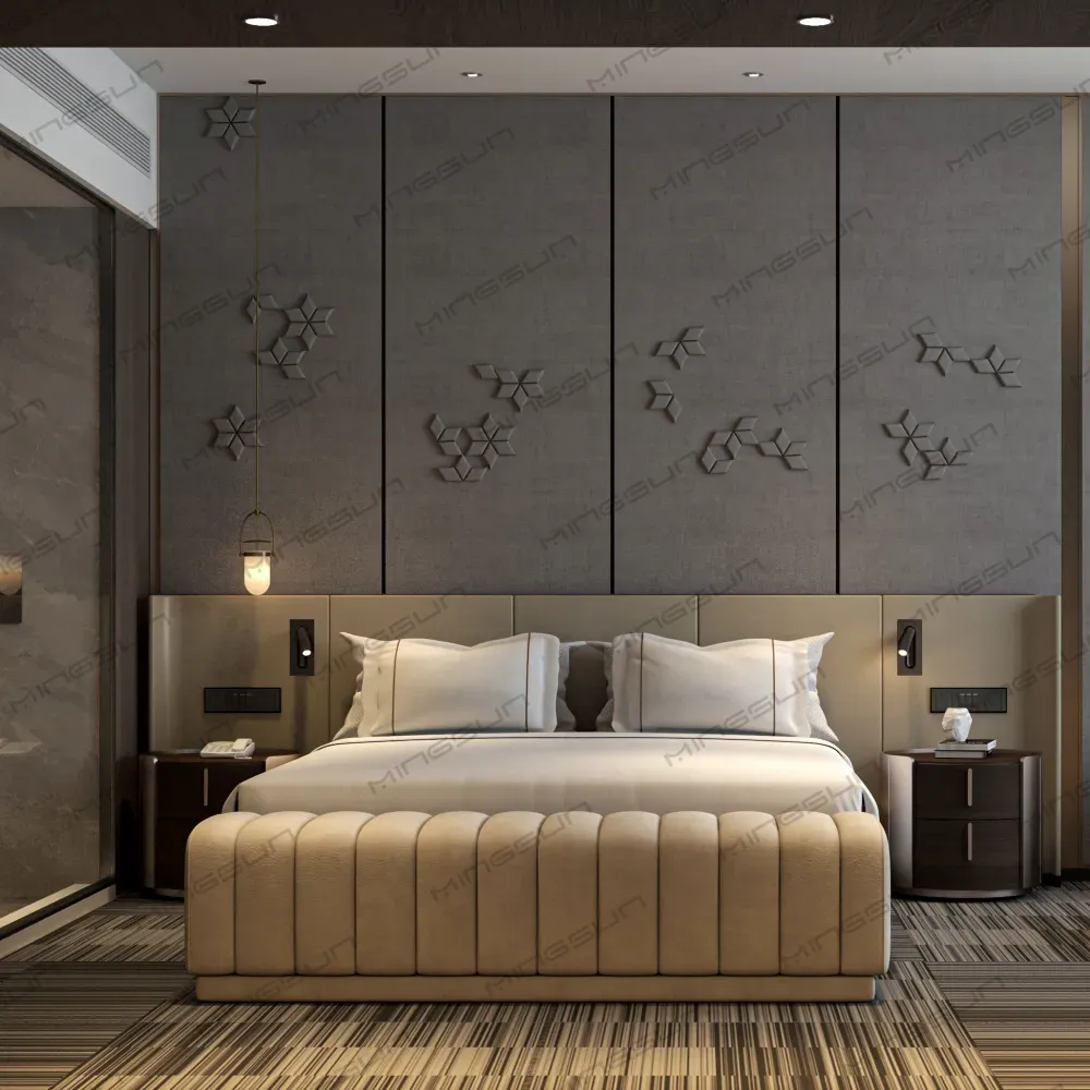 hotel-suite-with-beige-tufted-bed-end-bench-modern-design - MINGSUN hotel-suite-with-beige-tufted-bed-end-bench-modern-design - MINGSUN
