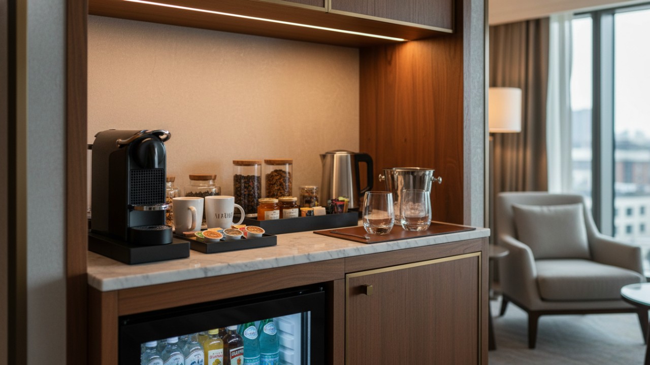 in-room hospitality beverage station design