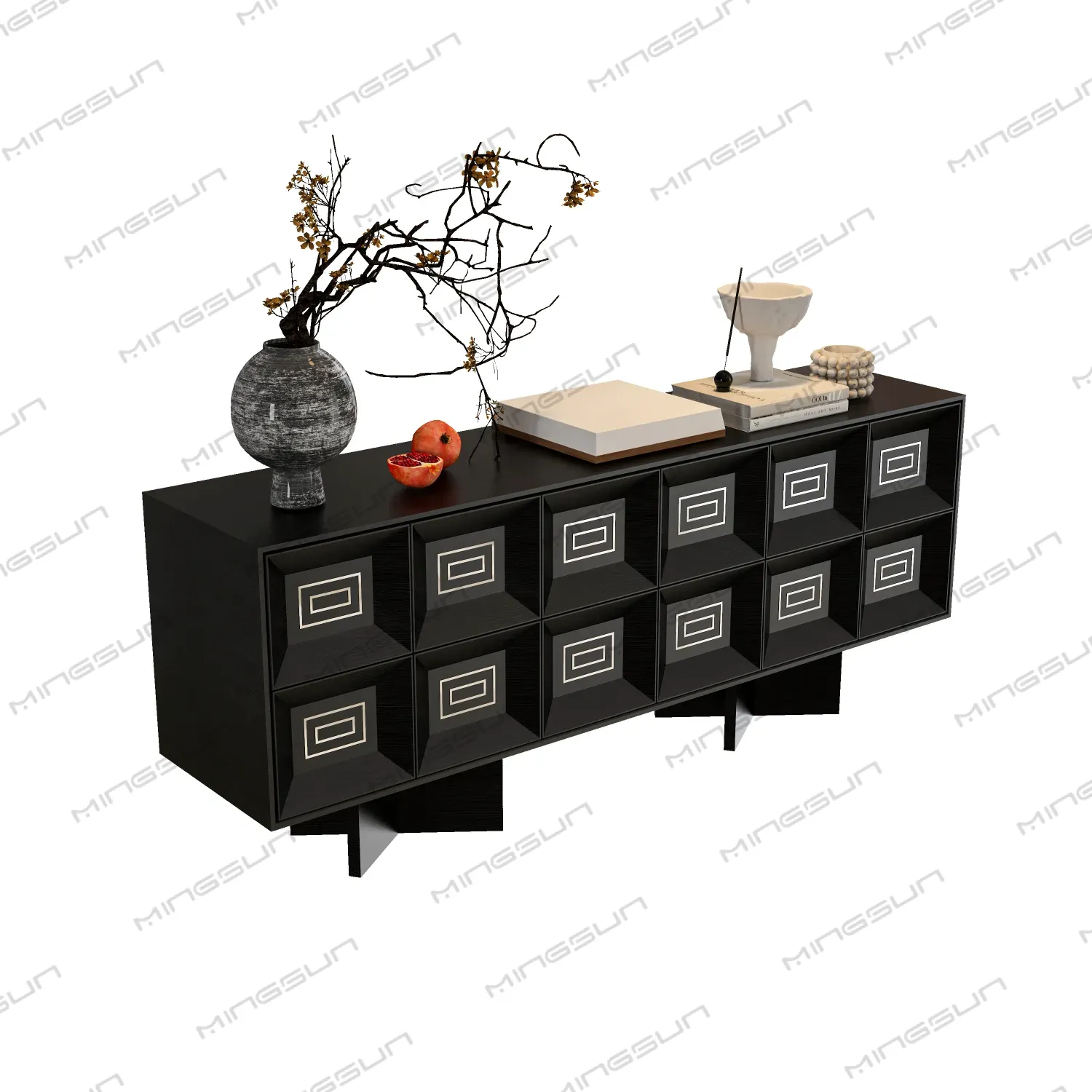 isometric-view-of-modern-black-storage-cabinet-for-commercial-use - MINGSUN