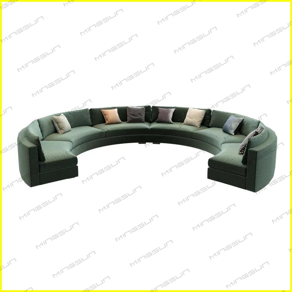 large-curved-green-sofa-for-hotel-lobby-or-lounge-area - MINGSUN