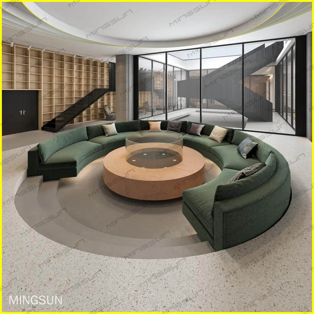 luxury-boutique-hotel-interior-with-circular-green-sofa - MINGSUN