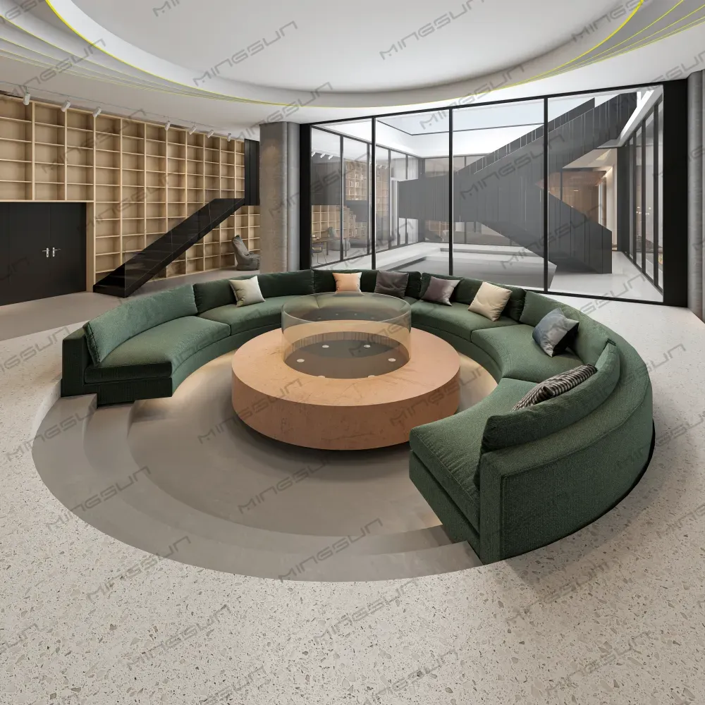 luxury-boutique-hotel-interior-with-circular-green-sofa - MINGSUN luxury-boutique-hotel-interior-with-circular-green-sofa - MINGSUN