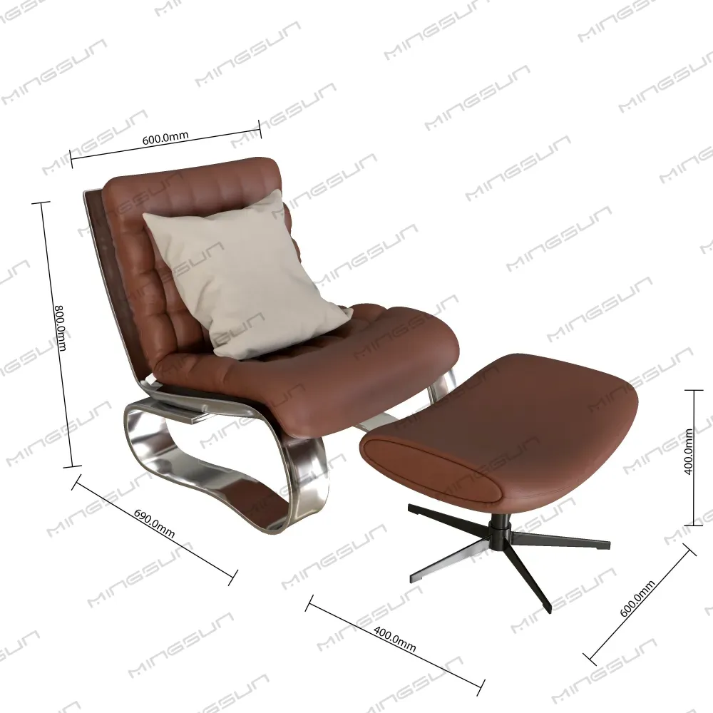 luxury-brown-leather-lounge-chair-with-ottoman-for-hotel-lobby-and-suite - MINGSUN luxury-brown-leather-lounge-chair-with-ottoman-for-hotel-lobby-and-suite - MINGSUN