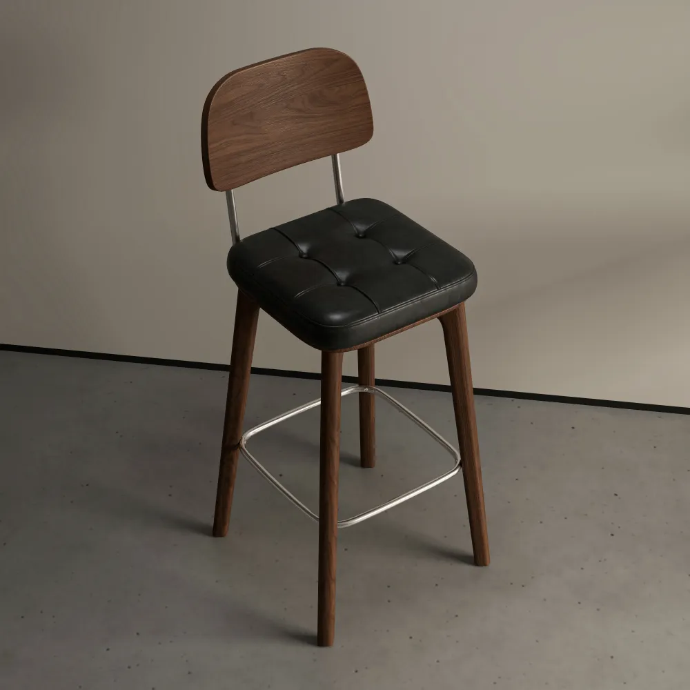 كرسي دوار فاخر من الجلد الصناعي الأسود - مينغسون