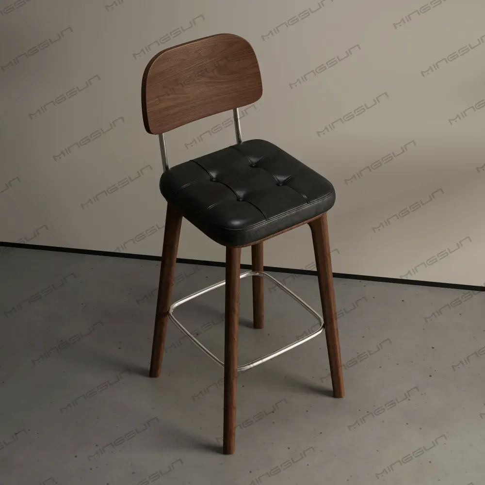 كرسي دوار فاخر من الجلد الصناعي الأسود - مينغسون كرسي دوار فاخر من الجلد الصناعي الأسود - مينغسون