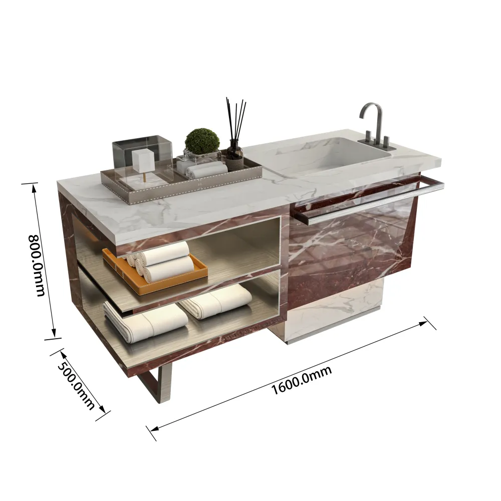luxury-hotel-bathroom-vanity-dimensions-1600mm-800mm-red-marble-single-sink-open-storage-specs-premium-console - MINGSUN
