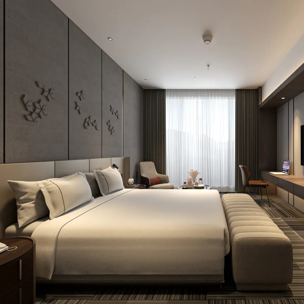 luxury-hotel-bedroom-interior-with-channel-tufted-bench