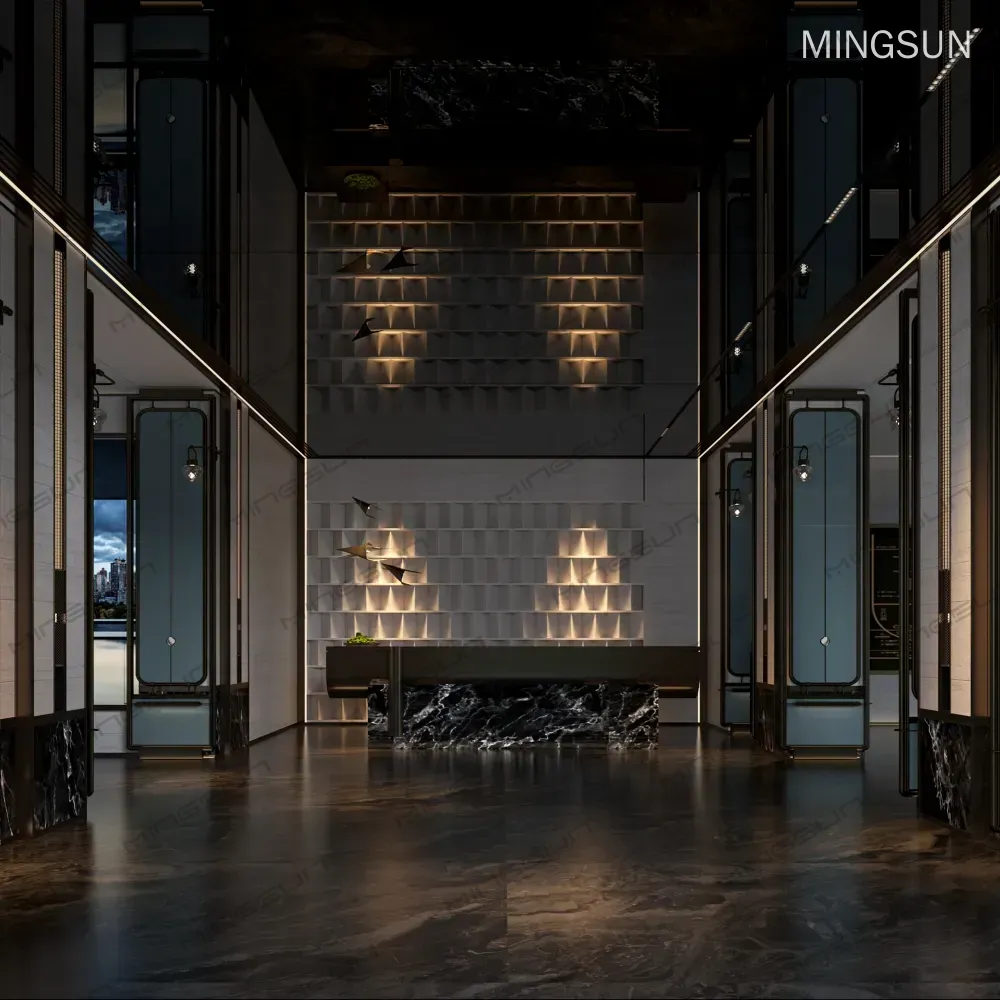 luxury-hotel-lobby-design-dark-marble-reception-area-wall-paneling-interior-render - MINGSUN