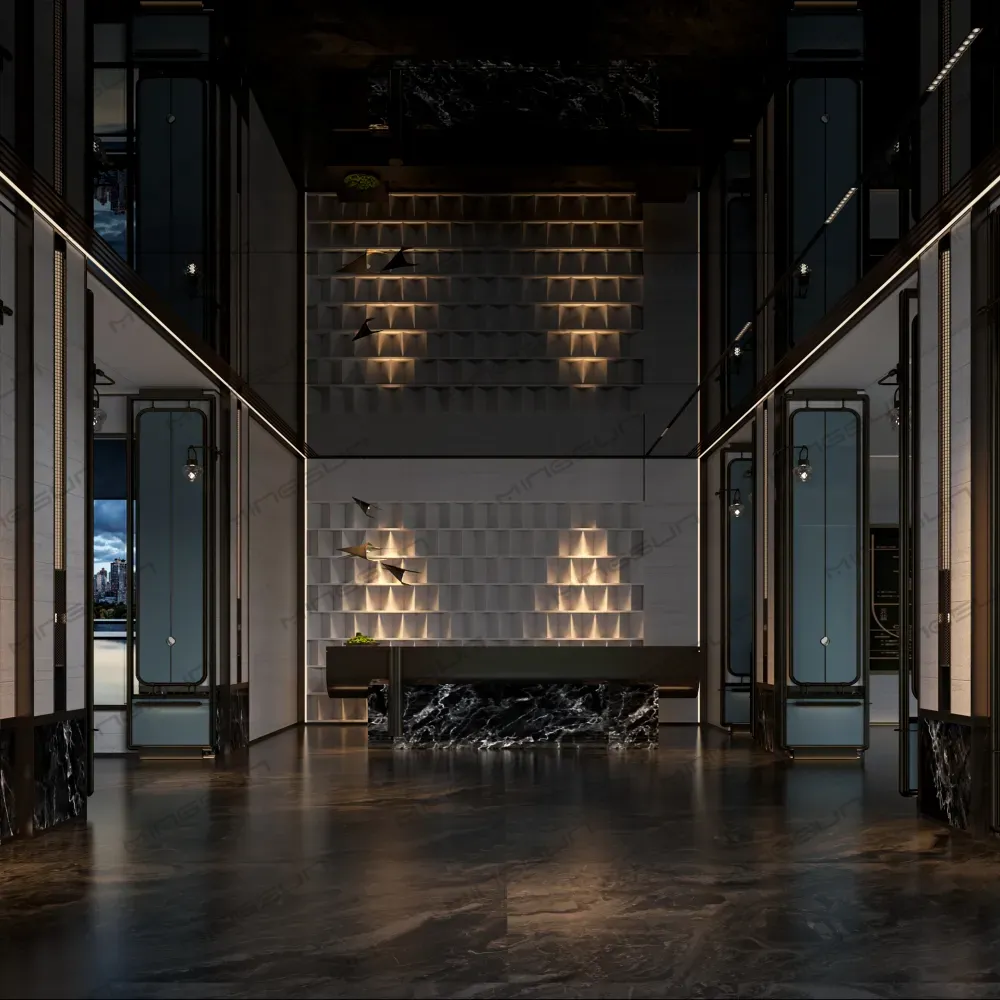 luxury-hotel-lobby-design-dark-marble-reception-area-wall-paneling-interior-render - MINGSUN luxury-hotel-lobby-design-dark-marble-reception-area-wall-paneling-interior-render - MINGSUN
