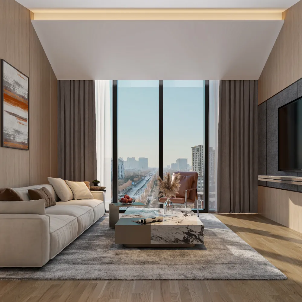 luxury-hotel-lounge-interior-design-modern-marble-coffee-table-living-room-view - MINGSUN