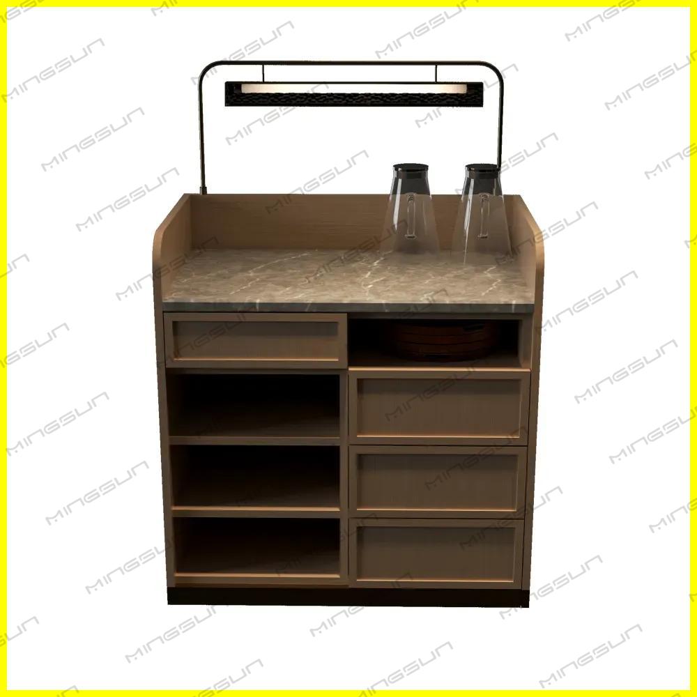 luxury-hotel-minibar-unit-with-marble-top-and-led-lighting-for-premium-room-service - MINGSUN