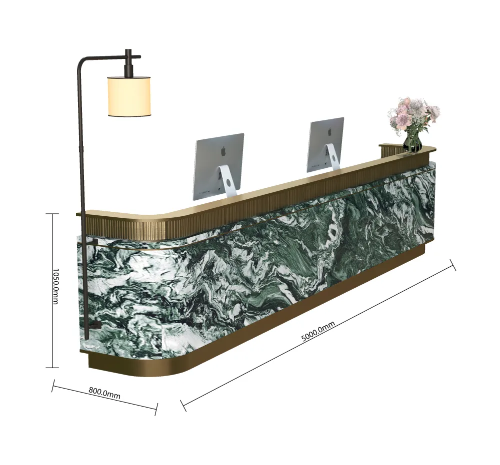 luxury-hotel-reception-desk-with-green-marble-pattern-and-gold-accent-for-premium-lobby-design - MINGSUN