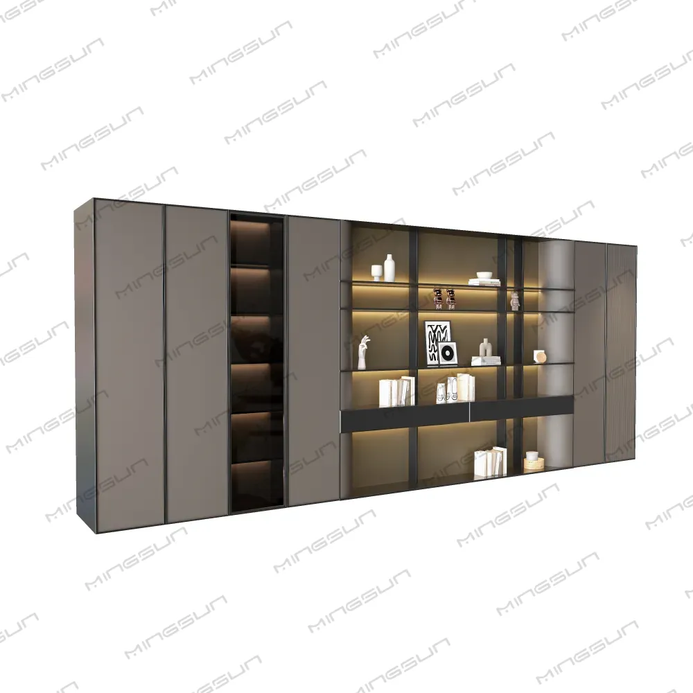 luxury-hotel-wall-unit-with-ambient-led-lighting-and-mixed-storage-for-lounge-areas - MINGSUN
