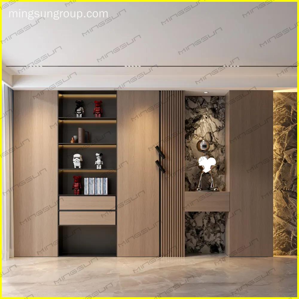 luxury-hotel-wall-unit-with-led-lit-display-shelves-and-marble-accent-for-premium-interiors - MINGSUN