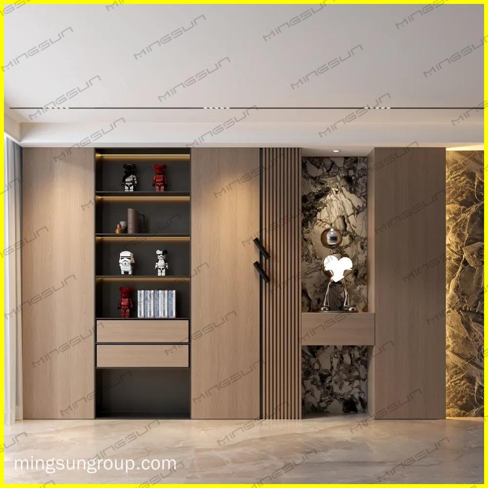 luxury-hotel-wall-unit-with-led-lit-display-shelves-and-marble-accent-for-premium-interiors - MINGSUN