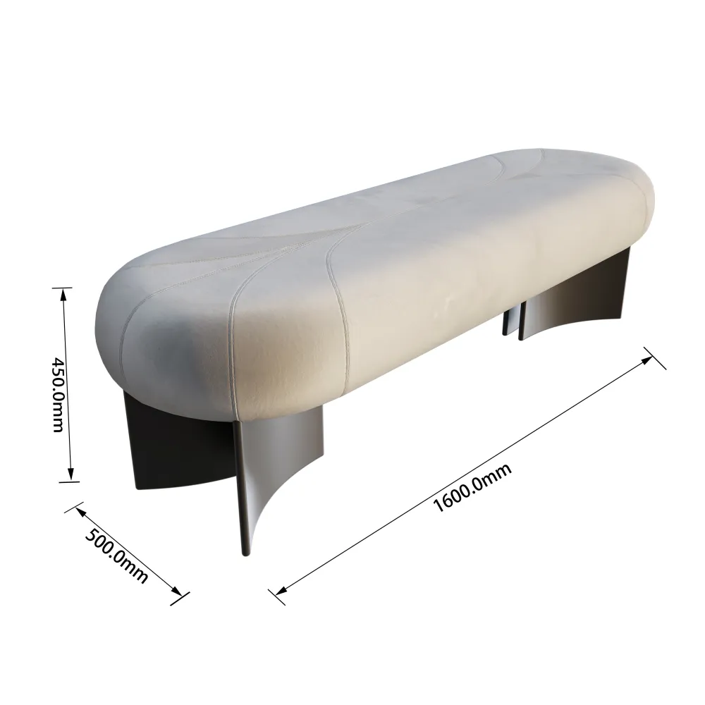 luxury-upholstered-bed-end-bench-1600mm-hotel-bedroom-furniture-dimensions-450mm-height - MINGSUN