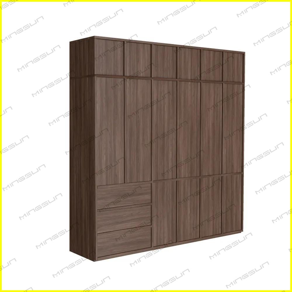 minimalist handleless wooden closet with drawers for boutique hotel - MINGSUN