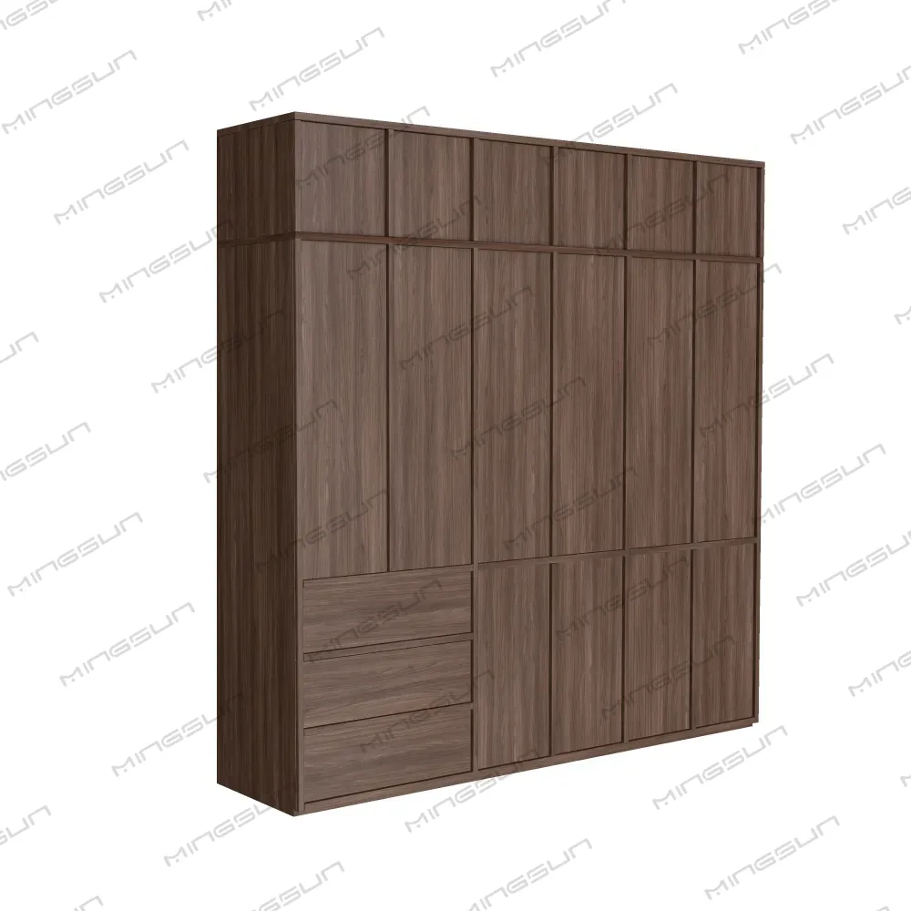 minimalist handleless wooden closet with drawers for boutique hotel - MINGSUN