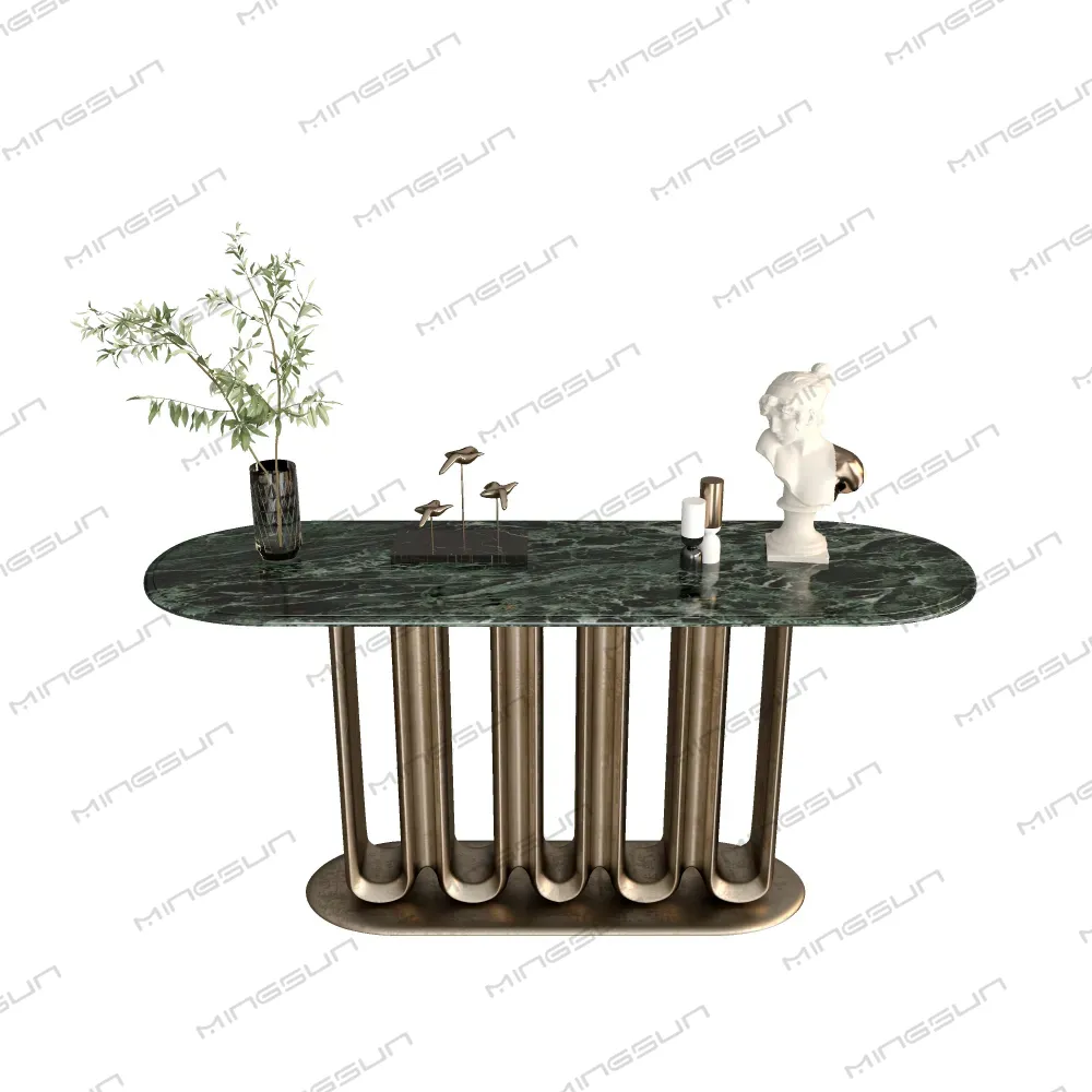 minimalist luxury foyer console table with nero marquina marble top for 5 star hotels - MINGSUN minimalist luxury foyer console table with nero marquina marble top for 5 star hotels - MINGSUN