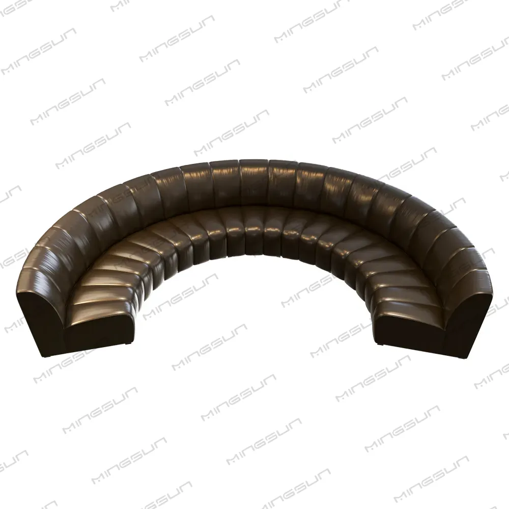 modern-brown-leather-curved-sofa-for-luxury-hotels-with-contemporary-ribbed-texture - MINGSUN modern-brown-leather-curved-sofa-for-luxury-hotels-with-contemporary-ribbed-texture - MINGSUN