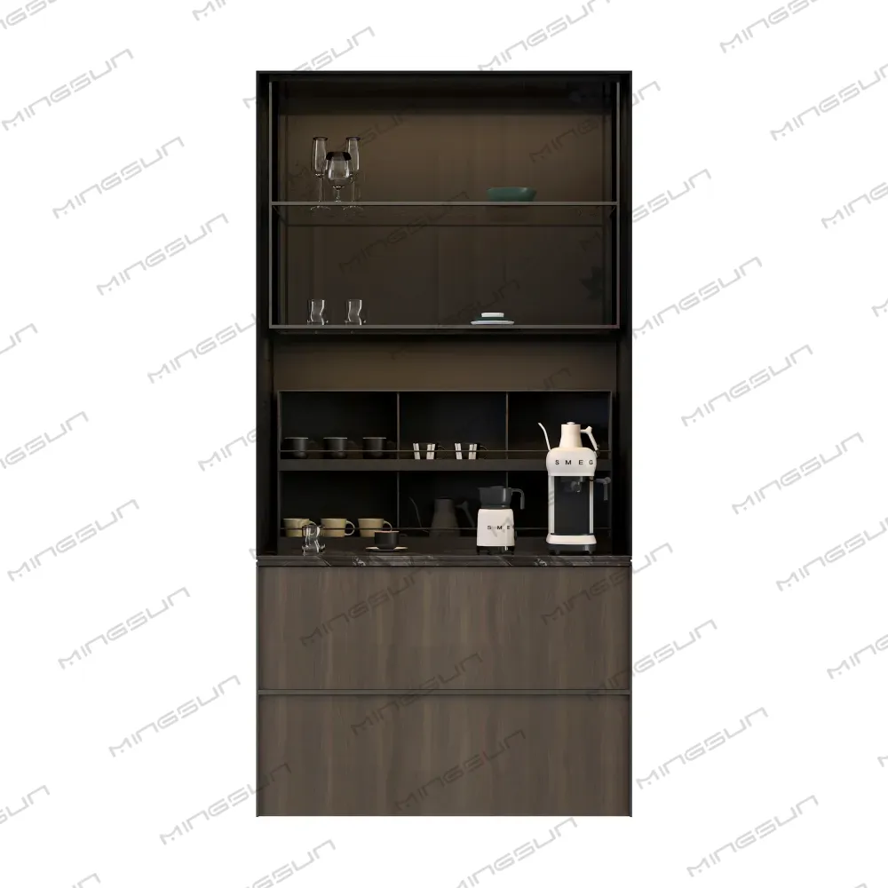 modern-dark-finish-hotel-cabinet-with-open-display-and-storage-for-guest-room-use - MINGSUN