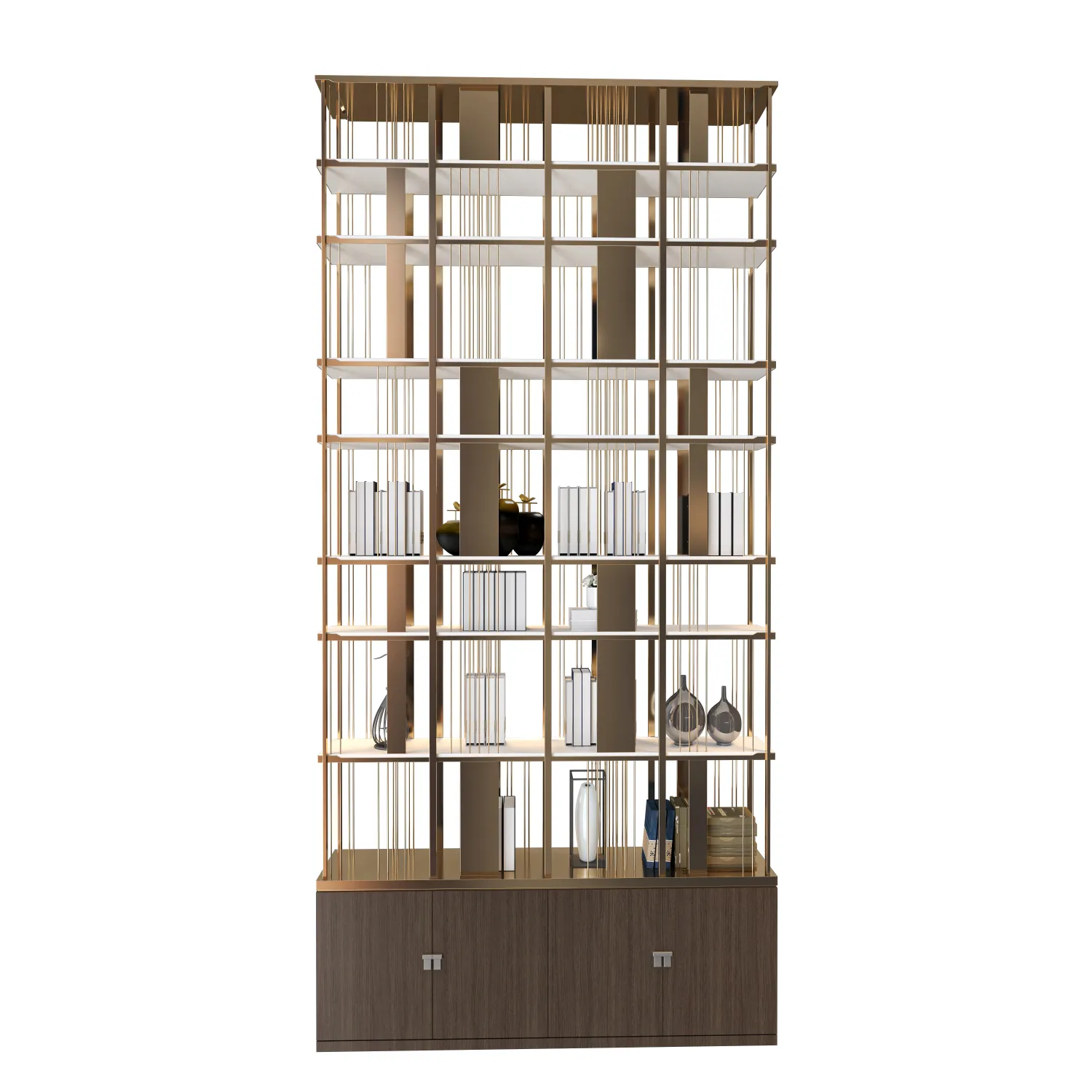 modern-floor-to-ceiling-stainless-steel-room-partition-with-wooden-storage-cabinet